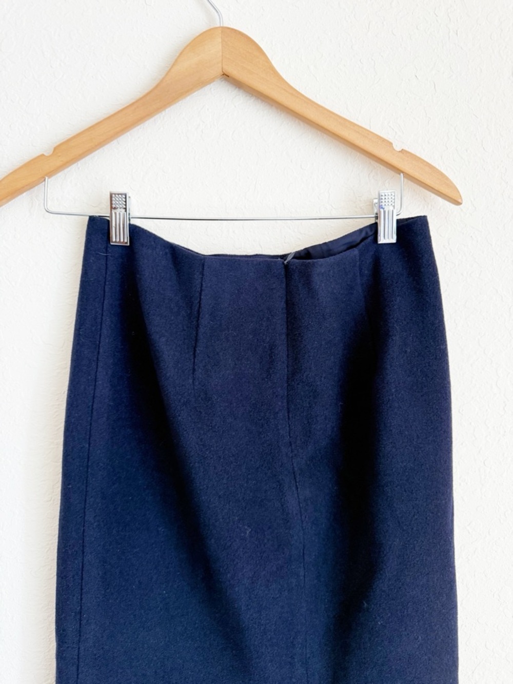 Hunter Bell Rivington Wool Blue Fringe Midi Skirt Size 2 - Picture 5 of 7